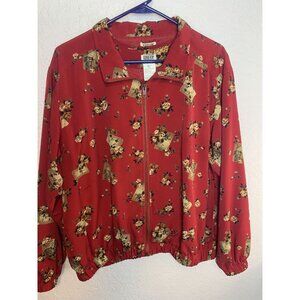 Line-Up for Sports Vintage Golf Women's Blazer & Vest Red Floral Size M